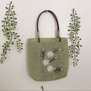 green mini embroidered purse